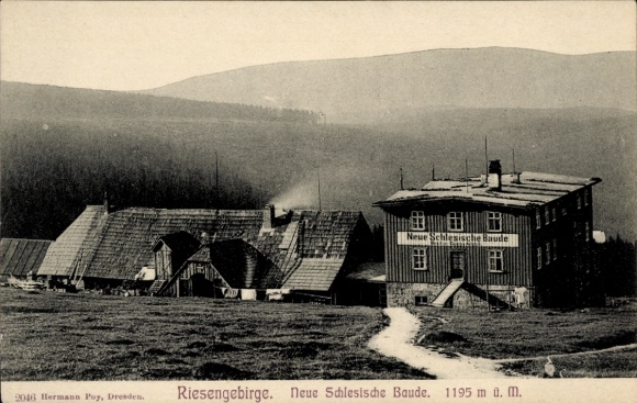 Postcard Szklarska Poręba Schreiberhau Giant Mountains, New Silesian Chalet