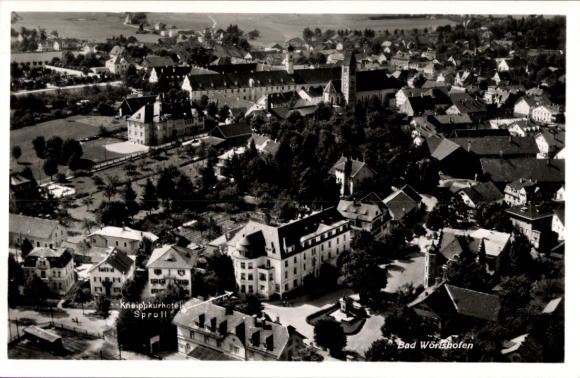 Postcard Bad Wörishofen in Unterallgäu, aerial photograph