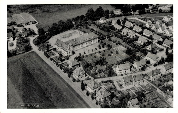 Postcard Mindelheim in Unterallgäu, aerial photograph