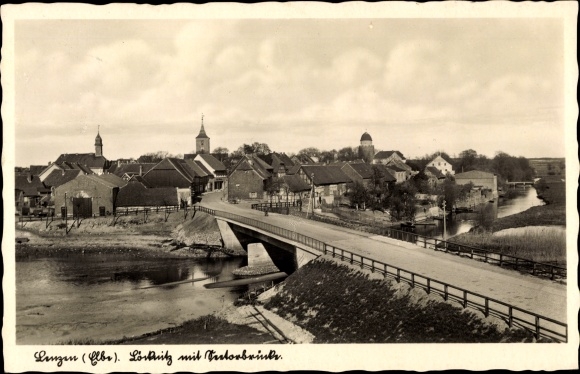 KP Lenzen an der Elbe Prignitz, most Löcknitz, panorama