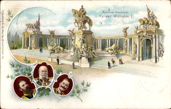 Postwaardestuk litho Berlijn, Nationaal Monument Keizer Wilhelm I, Wilhelm II, Friedrich III, PP 9 F 10/01
