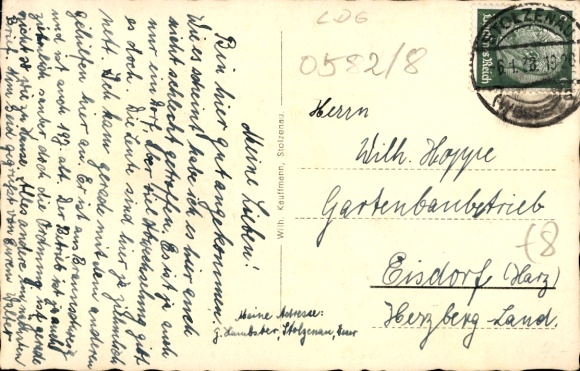 Postcard Stolzenau an der Weser, section on Bahnhofstrasse