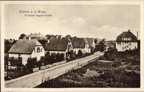 Postcard Elsfleth on the Lower Weser, Friedrich August Strasse