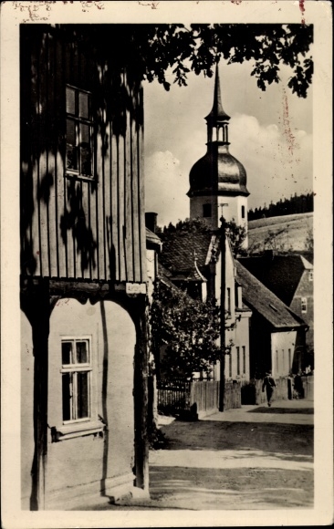Postcard Sosa Eibenstock in the Ore Mountains, Auersberg Strasse