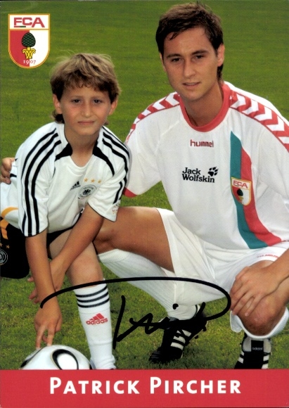 Autograph card footballer Patrick Pircher, FC Augsburg, autograph