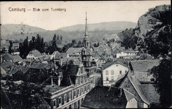 Ak Camburg an der Saale Thüringen, Panorama vanaf de Turmberg