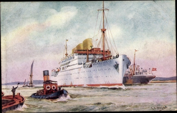 Artist Ak passagiersstoomboot Strathnaver, P&O Line