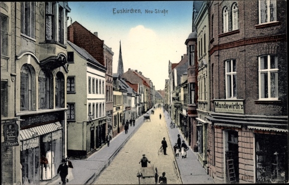 Postcard Euskirchen North Rhine-Westphalia, Neustrasse, shop Mandewirth&#39;s, inn z. German Emperor