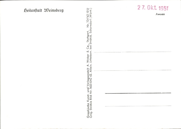 Postcard Weinsberg in the Heilbronn district, aerial photograph, sanatorium