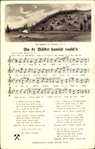 Song Postcard Günther, Anton, Boží Dar Gottesgab Region Karlovy Vary, Where the forests rustle, dialect 30