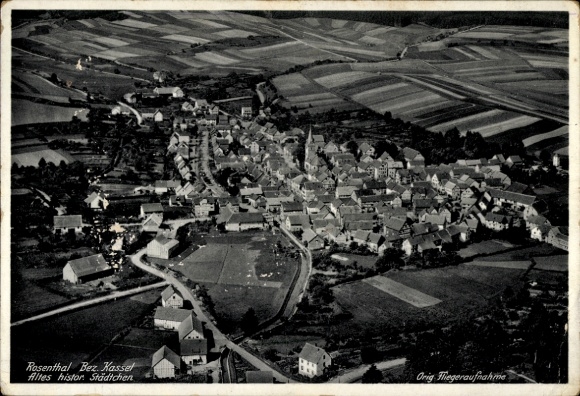 Postcard Rosenthal in Hessen, total view, aerial photograph