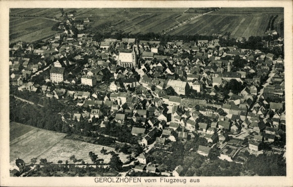 Ak Gerolzhofen in Unterfranken, Fliegeraufnahme