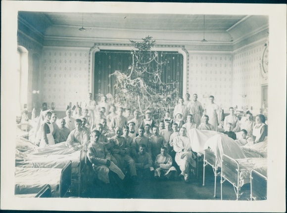 Photo Gliwice Gliwice Upper Silesia, Netherlands. Red Cross, military hospital, Christmas party, WWI
