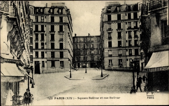 Ak Paris XIX, Bolivarplein en Bolivarstraat
