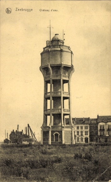 Postcard Zeebrugge West Flanders, Water Tower