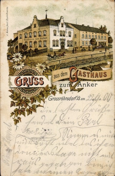 Chromo-Litho Großröhrsdorf in Saxony, Gasthaus zum Anker