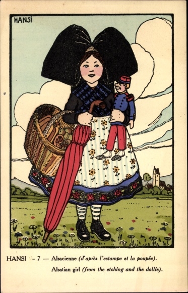 Artist PC Hansi, Jean Jacques Waltz, Alsacienne, girl from Alsace