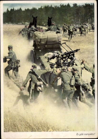 Ak Es geht vorwärts, Wehrmacht, Soldaten
