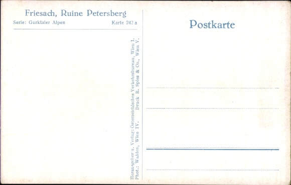 Postcard Friesach in Carinthia, Petersberg ruins