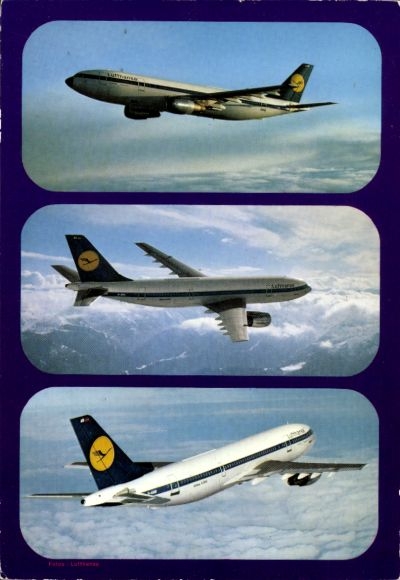 Postcard passenger aircraft Lufthansa, Airbus A 300 A
