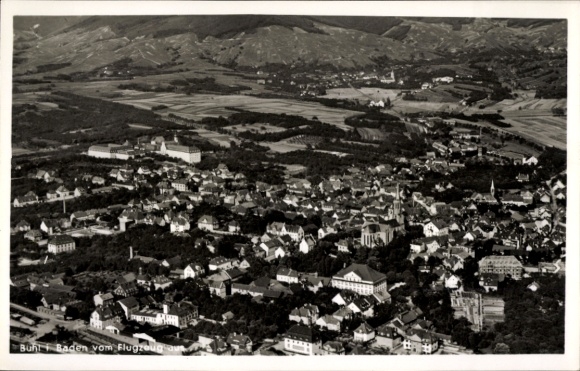 Postcard Bühl in Baden Schwarzwald, aerial photograph
