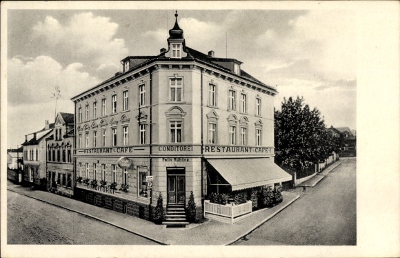 Postcard Hermsdorf in Thuringia, Café Felix Rühling