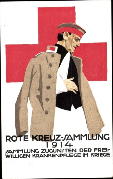 Artist PC Hohlwein, Ludwig, Red Cross, Kingdom of Bavaria, wounded soldier