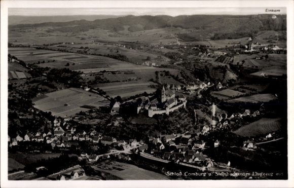 Postcard Comburg Schwäbisch Hall in Württemberg, aerial photograph