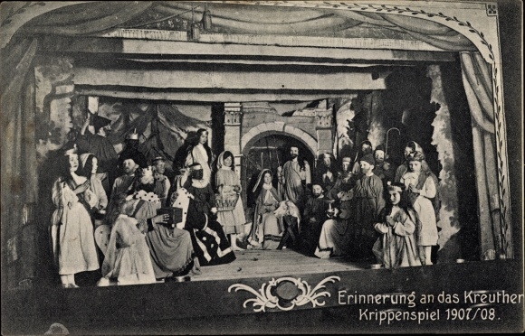 PC Kreuth am Tegernsee Oberbayern, nativity play 1907 1908, theater scene