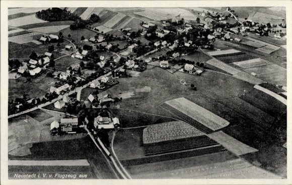 Postcard Neustadt im Vogtland, aerial photograph