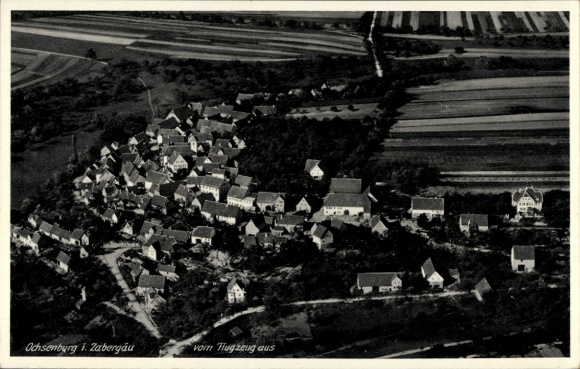 Postcard Ochsenburg Zaberfeld in Württemberg, aerial photograph