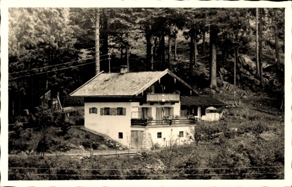 Postcard Bad Wiessee in Upper Bavaria, house in the forest, Black Forest, from Bad Wiessee