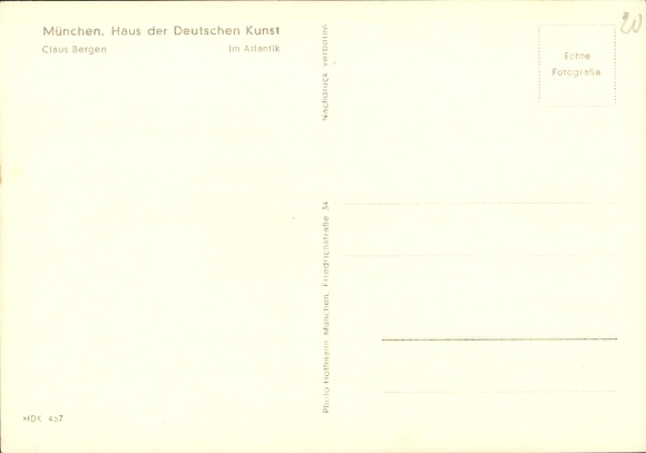 Artysta KP Bergen, Claus, Na Atlantyku, niemiecki U-Boot, HDK 467
