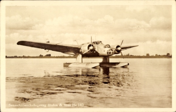 Postcard German fighter aircraft, sea multi-purpose aircraft Blohm & Voss