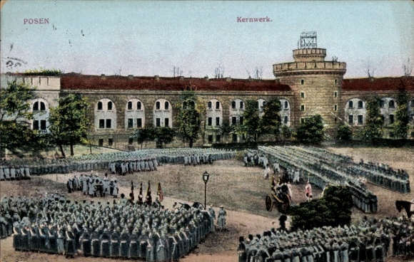 Postcard Poznań Poznan, nuclear plant, soldiers, deployment, barracks