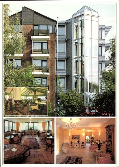 Postcard Dorsten in Westphalia, retirement and nursing home, house by the fireplace, modern architecture, interiors