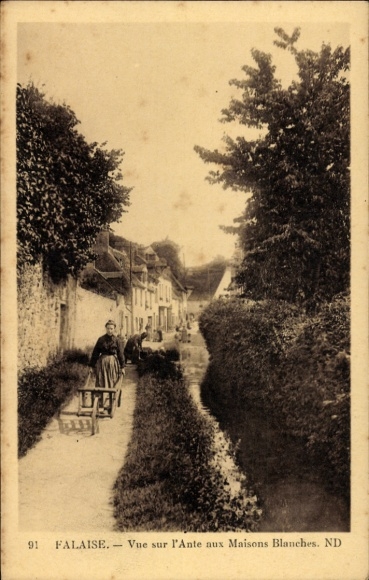 Postcard Falaise Calvados, Vue sur l'Ante aux Maisons Blanches
