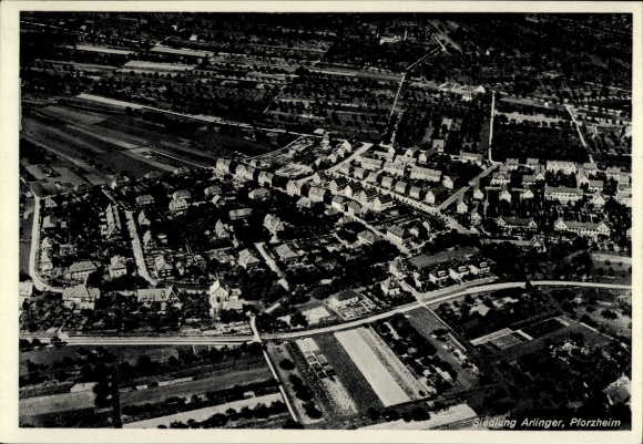 Postcard Pforzheim in the Black Forest, settlement Arlinger, aerial photograph