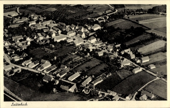 Postcard Lauterbach Ebersbach Saxony, aerial photograph
