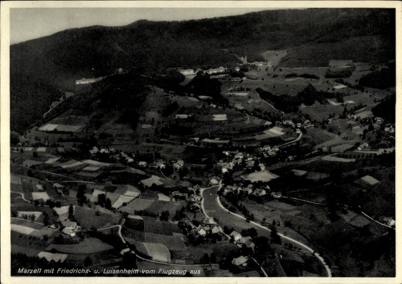 Postcard Marzell in the Black Forest, aerial photograph