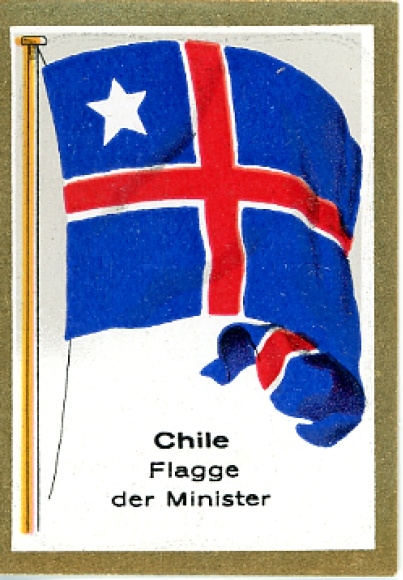 Kolekcja obrazków z flagami przedstawia flagi poza Europą. Kraje nr 351, Chile, flaga ministrów