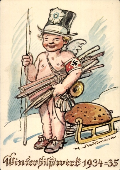 Artysta zajmujący się papeterią pocztową KP Stockmann, Winterhilfswerk 1934-35, Engel