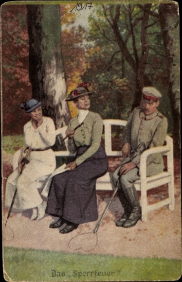 Artist Postcard The Barrage, Soldier paints heart in the sand, Watchdog, Always an expert, I.WK