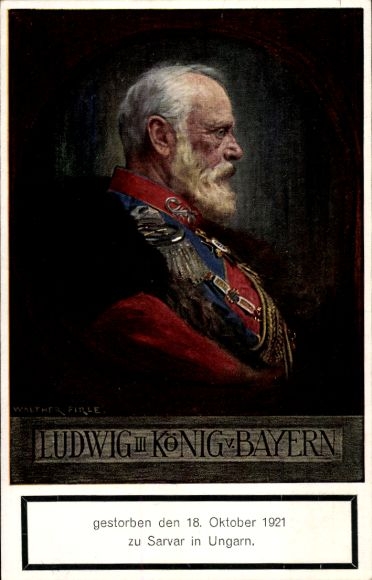 Artist Postcard Firle, Walther, King Ludwig III of Bavaria, portrait, profile view