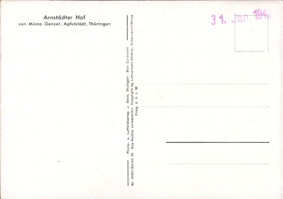 Ak Apfelstädt in Thüringen, Arnstädter Hof, Fliegeraufnahme