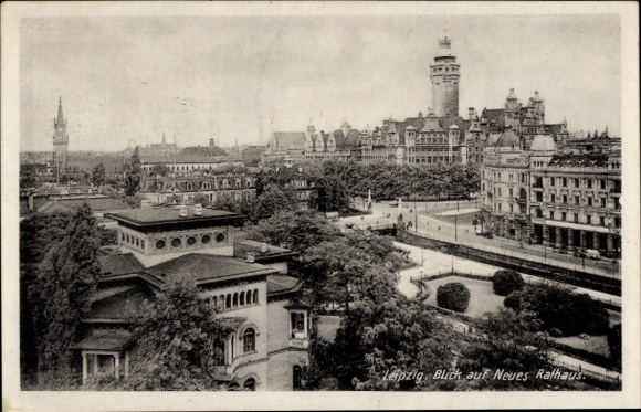 Postcard Leipzig in Saxony, New Town Hall