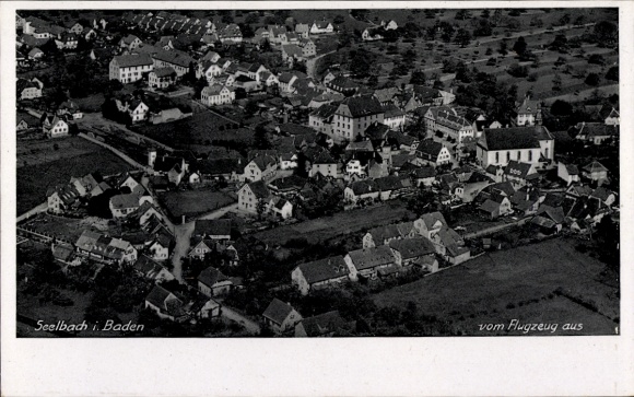 Postcard Seelbach Baden Württemberg, aerial photograph
