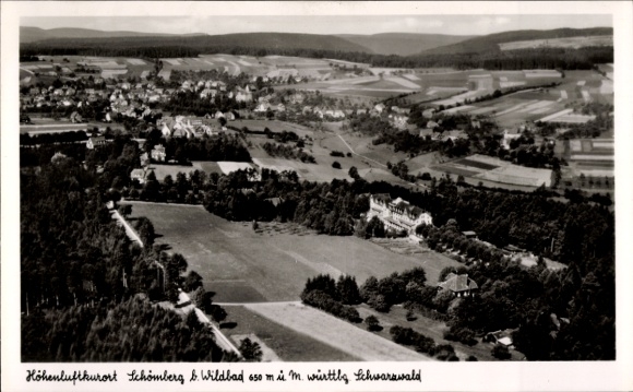 Postcard Schömberg in the Black Forest Württemberg, aerial photograph