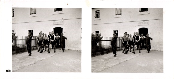 Stereo room image photo &quot;The NS model companies 1937-38&quot;, No. 209, Freiberger Papierfabrik AG, Weißenborn