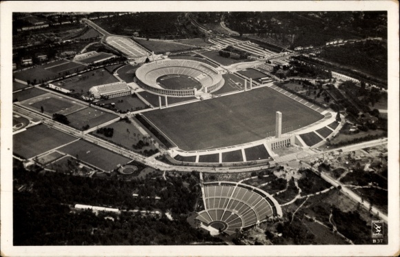 PC Berlin Charlottenburg Westend, aerial photograph, Reichssportfeld, Dietrich Eckardt stage